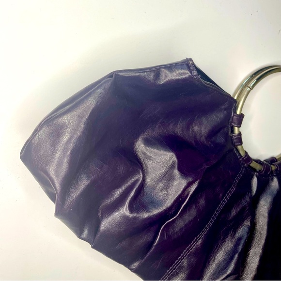 Eggplant Purple Faux Leather Purse - Picture 2 of 3